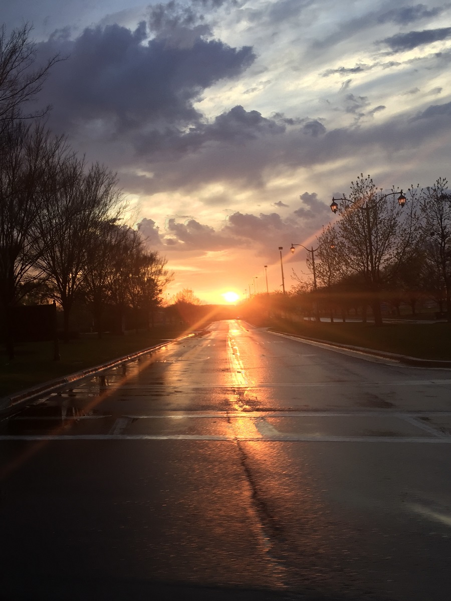 The sun emerges as storm clouds clear