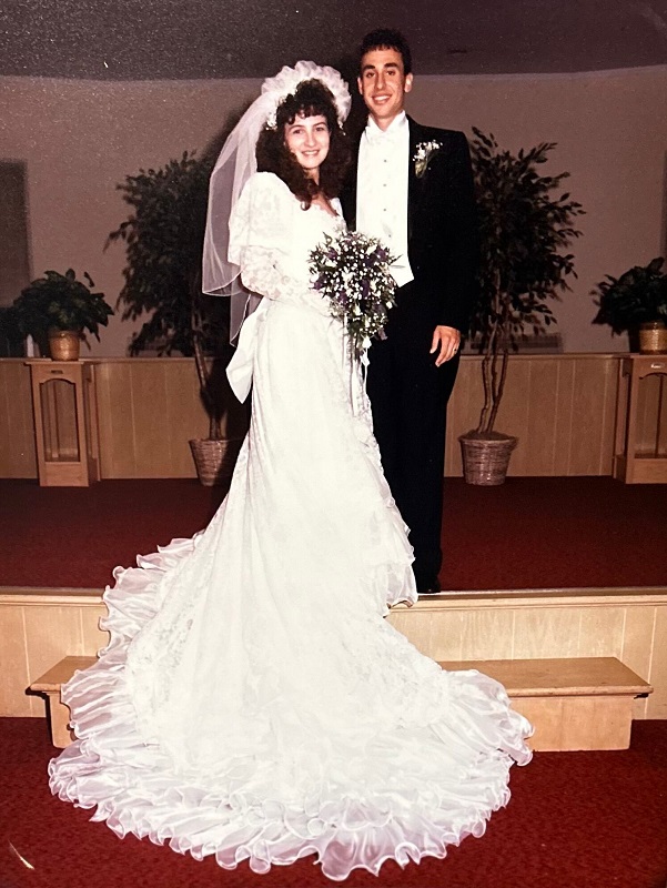 Julie and Eric Fillinger on their wedding day