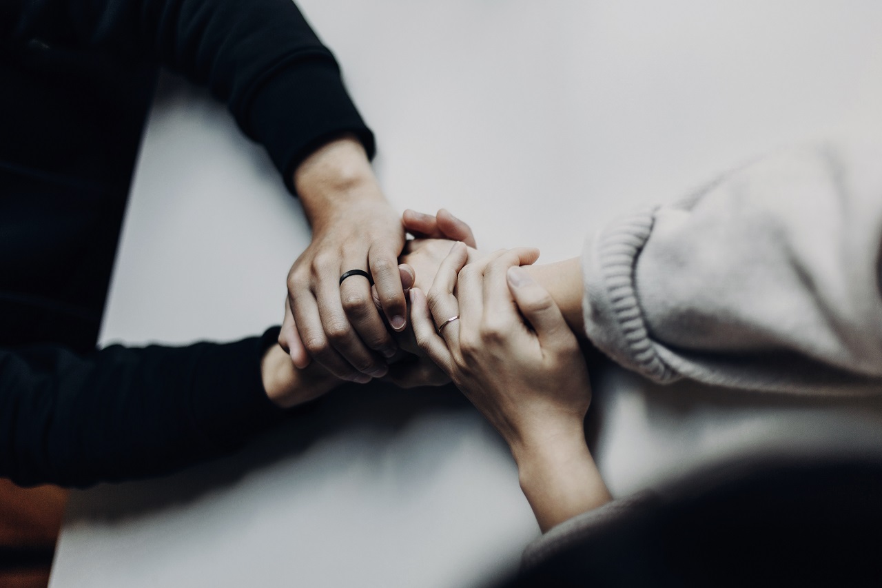 The gift of presence, holding hands
