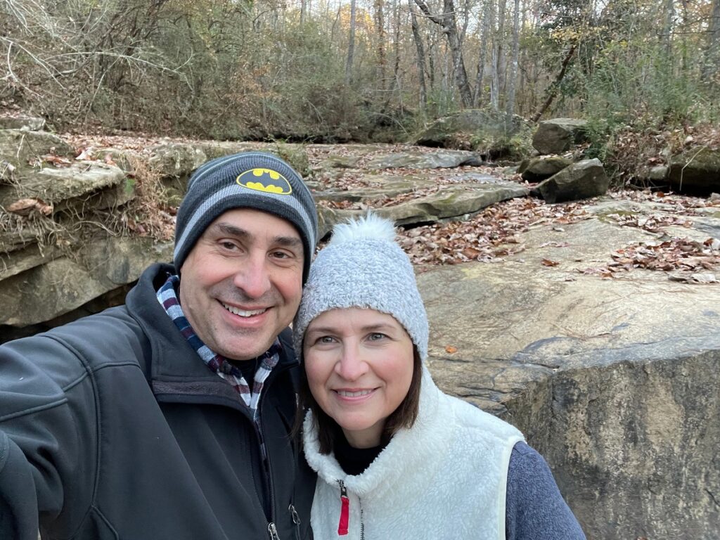 Eric and Julie Fillinger after hiking to First Light, Fall 2023