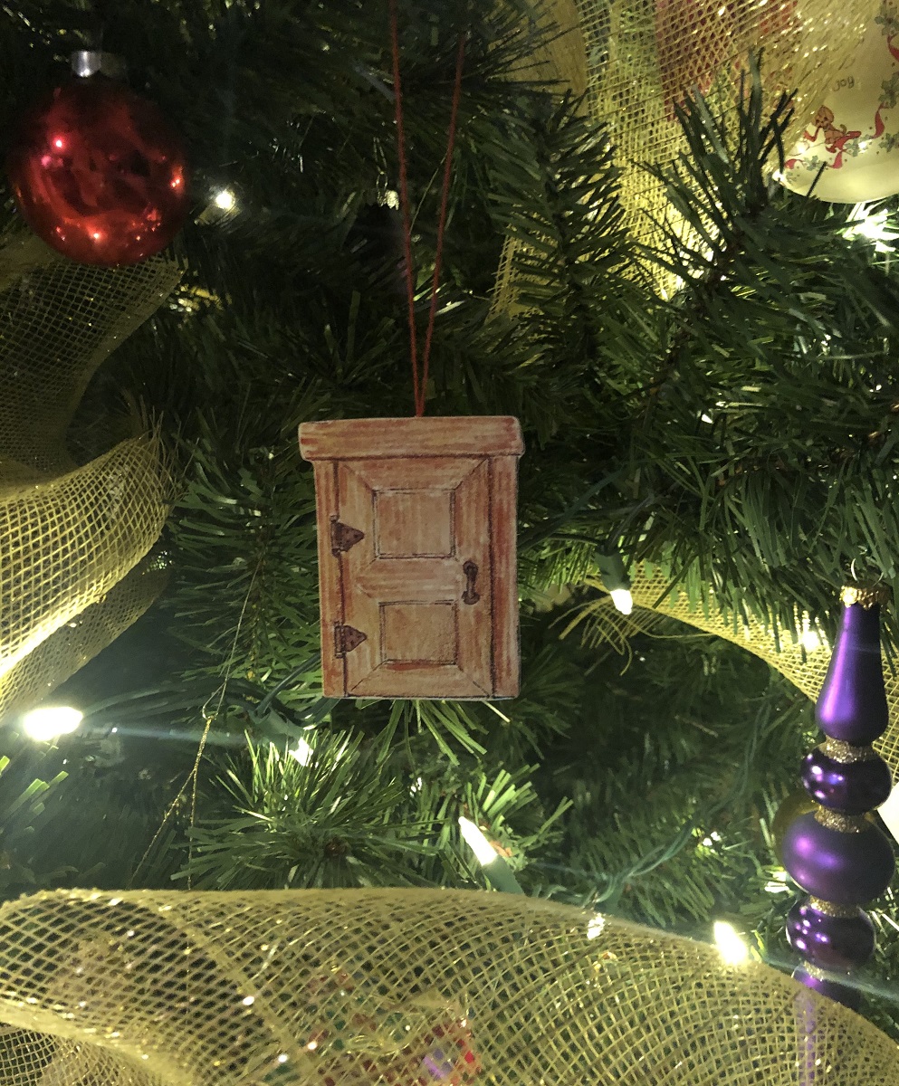 The Door Christmas Ornament on the Fillinger's Christmas tree.