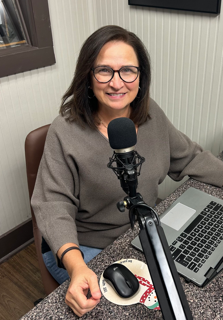 Julie Fillinger at WKUL radio station