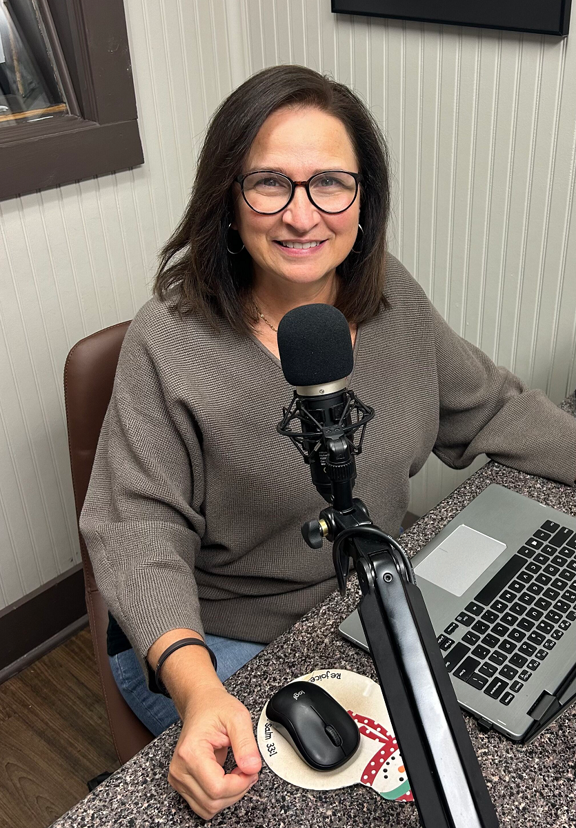 Julie Fillinger at WKUL radio station