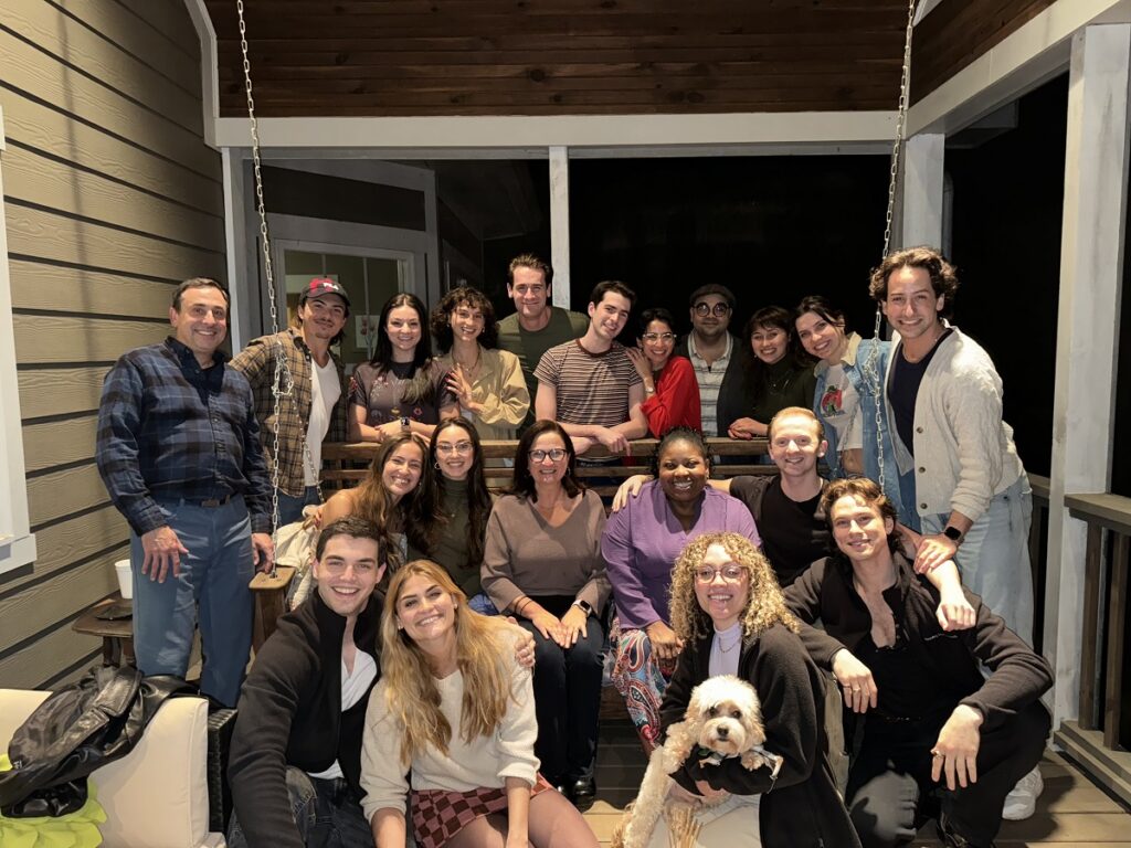 Chicago cast with Drew Fillinger at Julie and Eric Fillinger's house on the back porch
